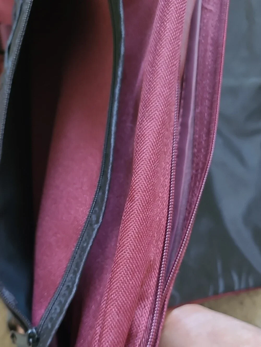Men's Burgundy Messenger Bag with a Company Logo